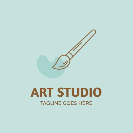 Creative Brush and Palette Design for Art Studio Logo Template