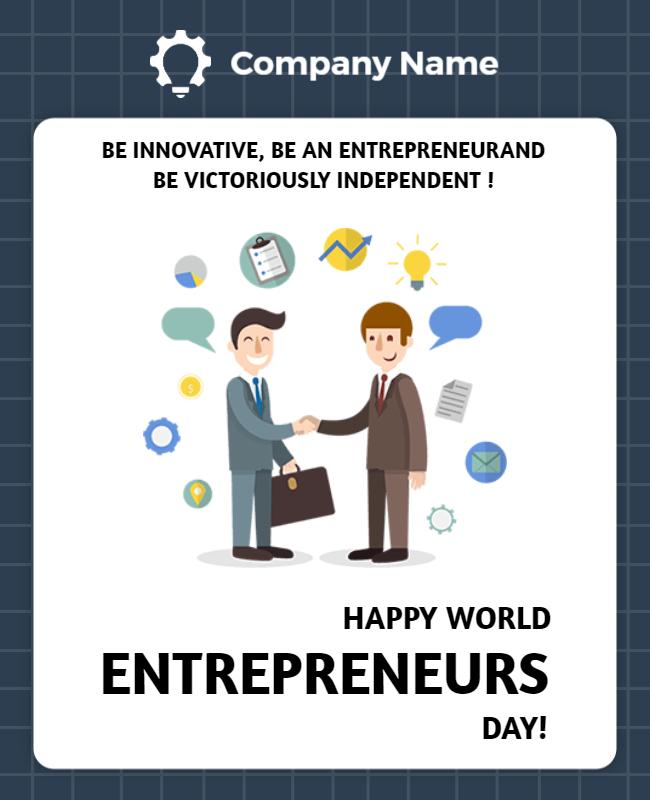 Creative Business Partnership Celebration for Entrepreneurs Poster Template