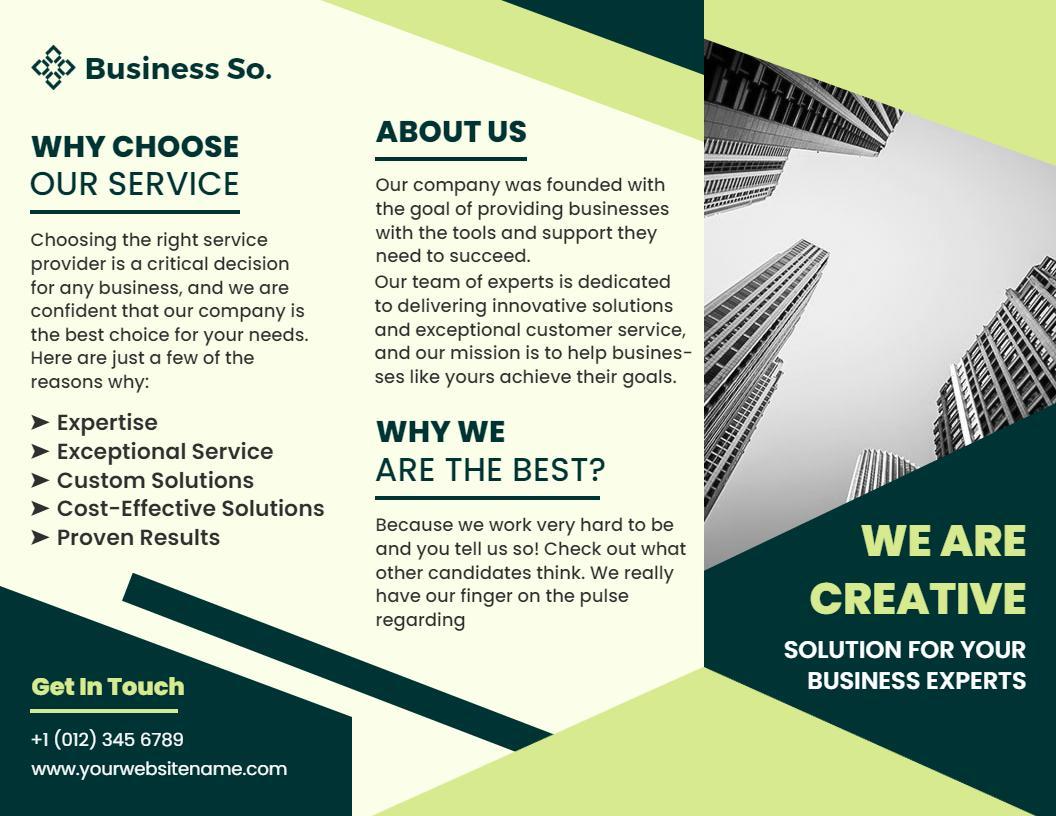 Creative Business Solutions Expert Services Brochure Template
