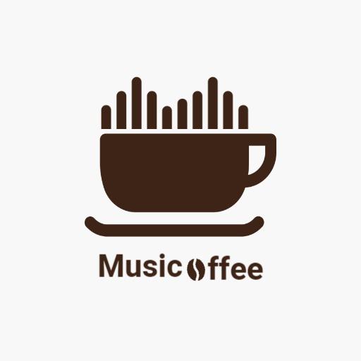 Creative Coffee Cup Design Blending Music Elements Logo Template