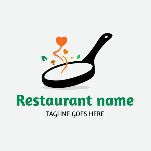 Creative Cooking with Heart and Flavorful Ingredients Logo Template