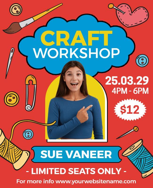 Colorful Playful Craft Workshop Event Flyer Template