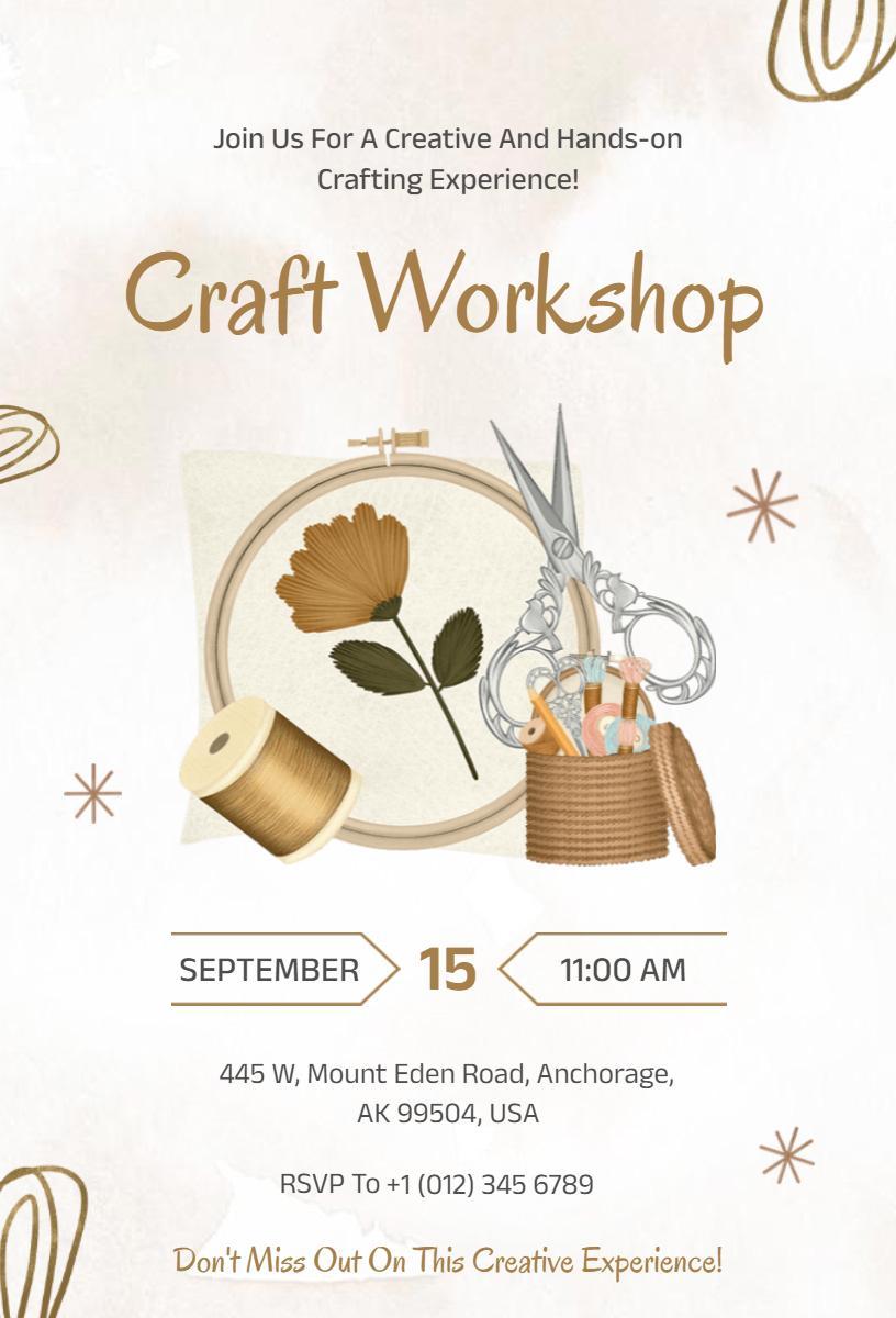 Creative Crafting Skills Development Workshop Invitation Template