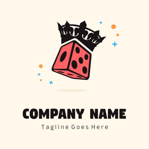 Creative Crowned Red Dice Design for Gaming Logo Template