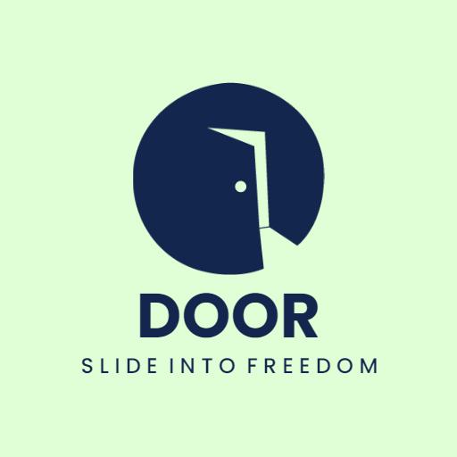 Creative Dark Blue Door Design Symbolizing Opportunities Logo Template