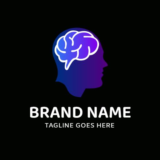 Creative Dark Gradient Brain Design for Innovative Thinking Logo Template