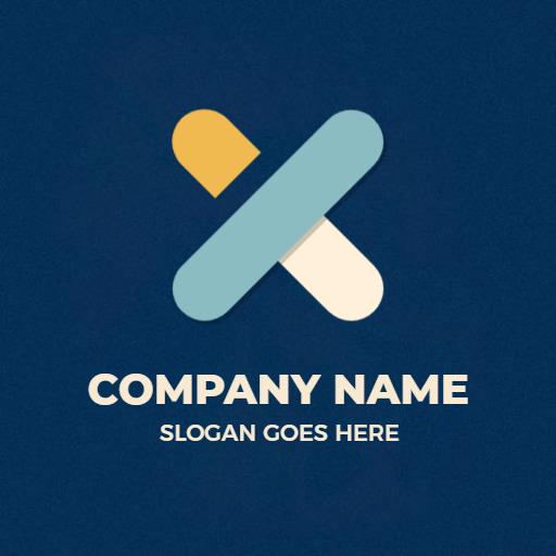 Creative Design Using X Letter on Dark Background Logo Template