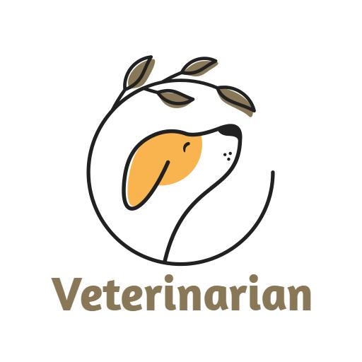 Creative Dog Design with Nature Elements in Veterinary Logo Template