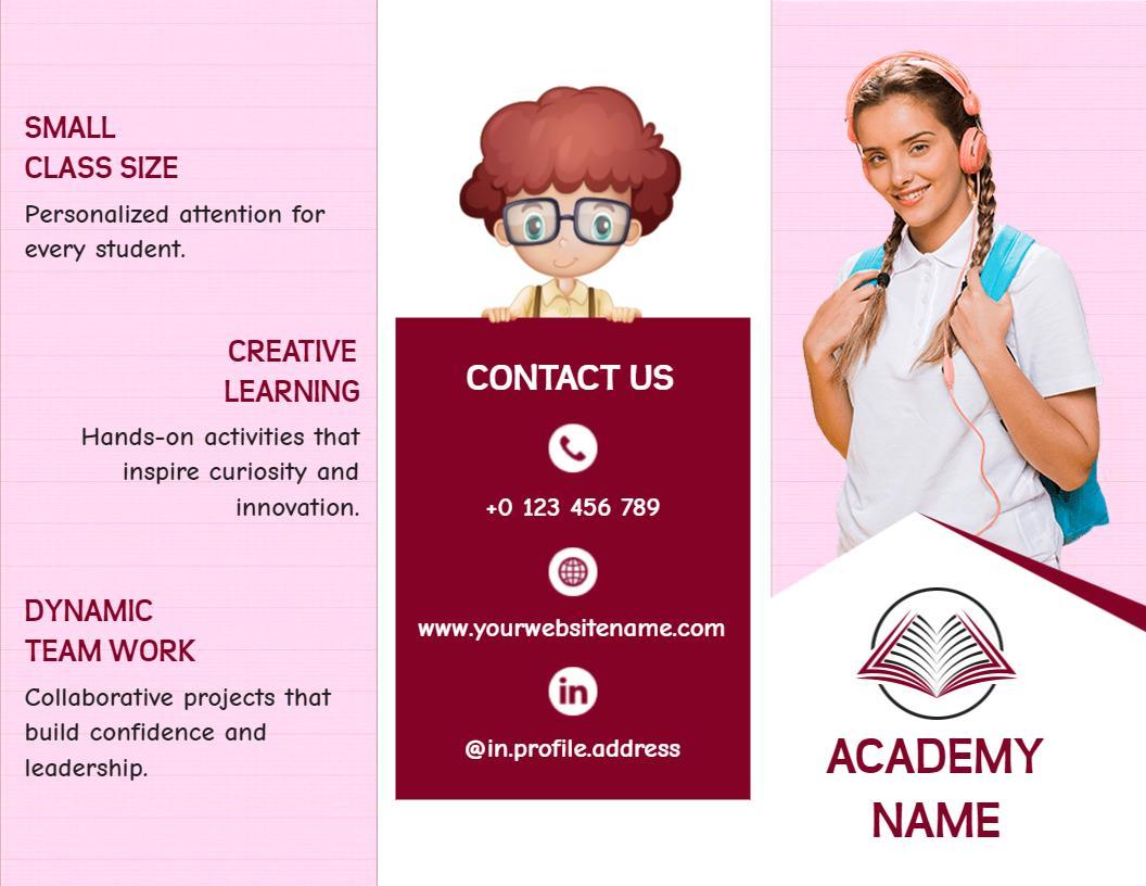 Creative Education Academy Overview Tri Fold Brochure Template