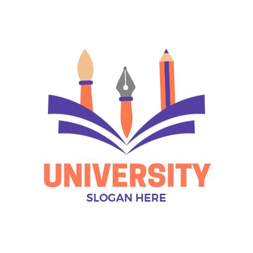 Creative Education Logo Featuring Colorful Writing Tools Logo Template