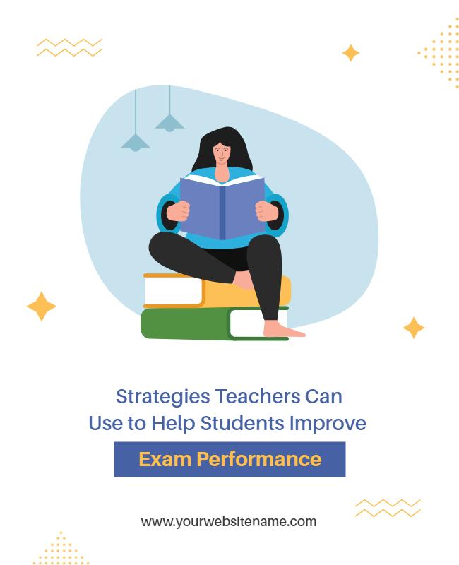 Creative Education Strategies for Student Exam Performance Poster Template