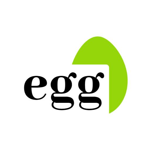 Creative Egg Design Featuring a Bright Green Shape Logo Template