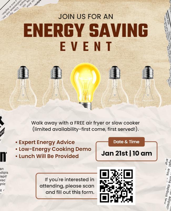 Creative Energy Saving Event Announcement Poster Template