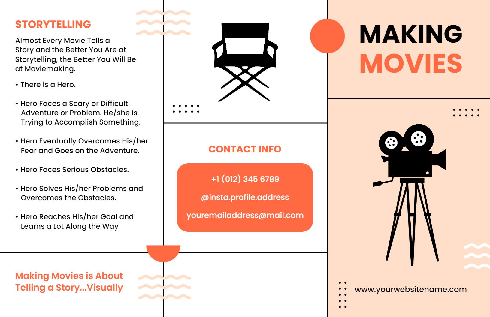 Creative Film Making Storytelling Guide Tri Fold Brochure Template