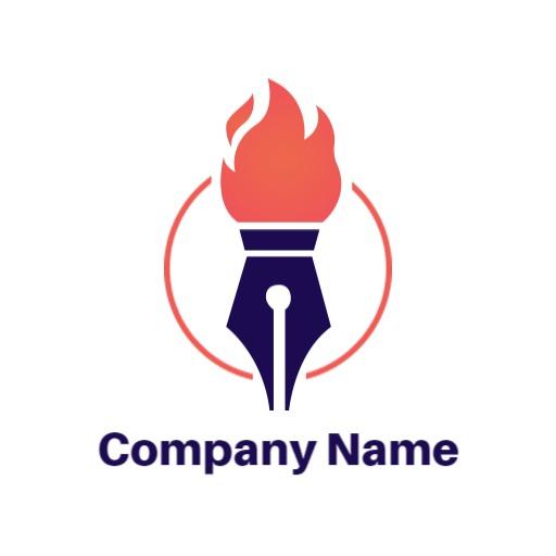 Creative Fire Element Incorporated in Writing Logo Template