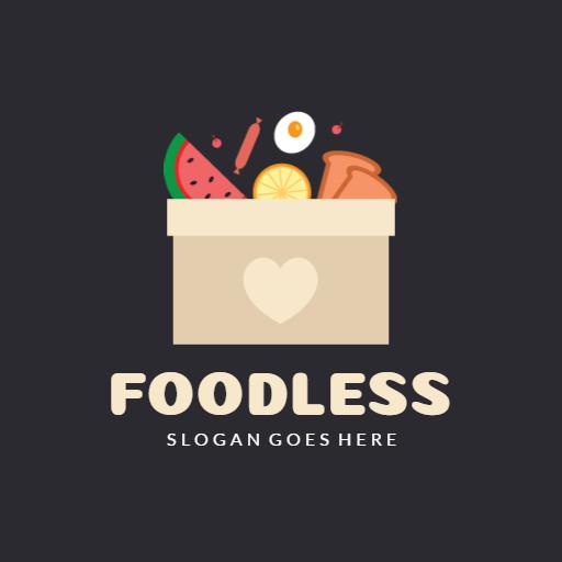 Creative Foodless Box Concept Featuring Colorful Fruits Logo Template