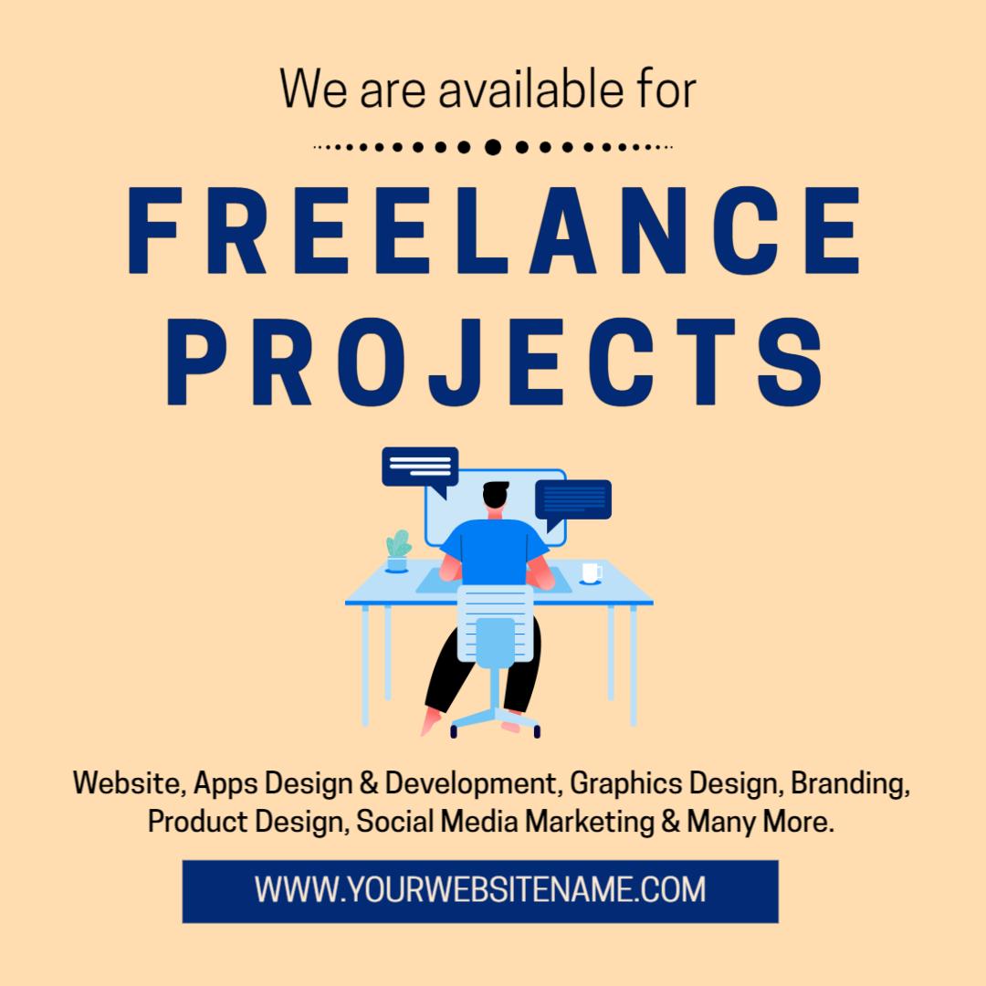Creative Freelance Project Services Offer with Graphic Design Ad Template