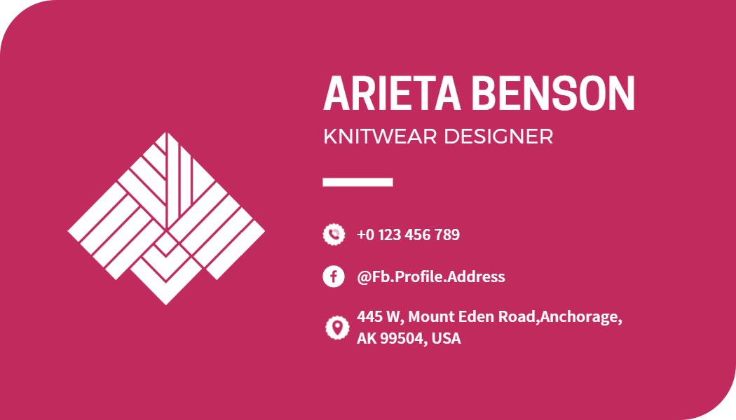 Creative Geometric Knitwear Designer Business Card Template