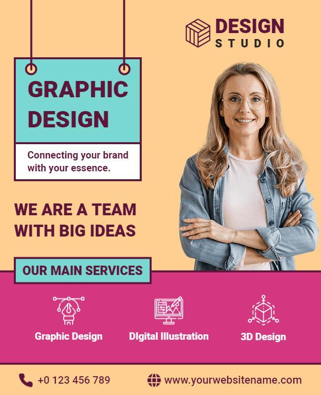 Creative Graphic Design Services Advertisement Flyer Template