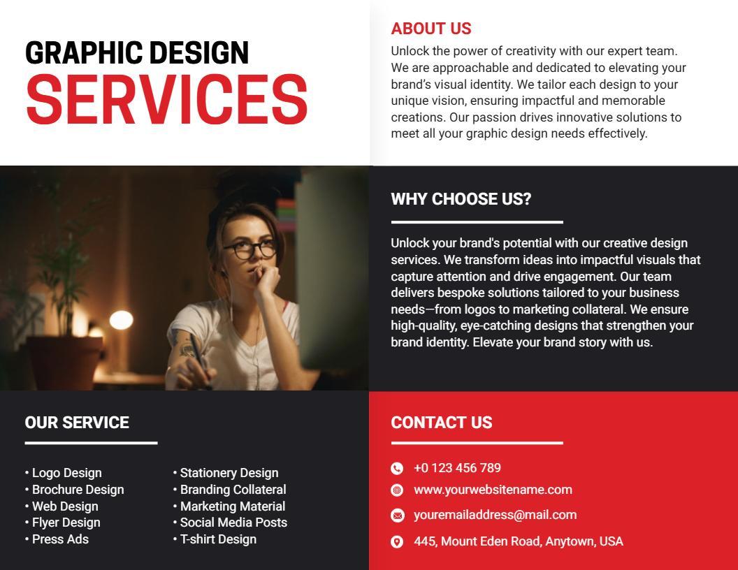 Creative Graphic Design Services and Solutions Brochure Template