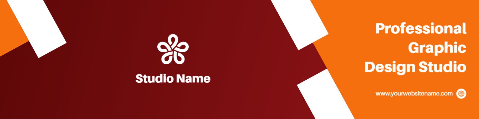 Creative Graphic Design Studio with Warm Colors LinkedIn Banner Template