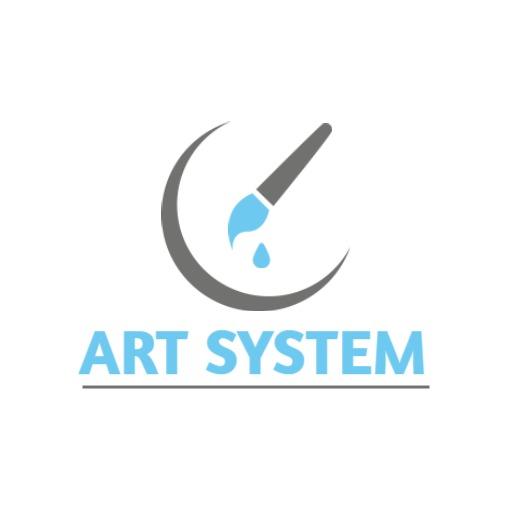 Creative Gray and Blue Brushstroke Design for Art Logo Template