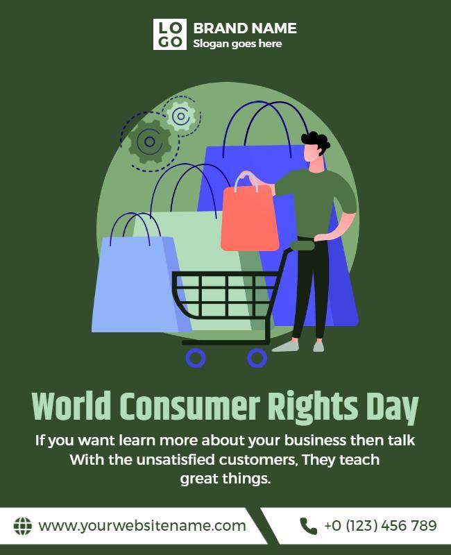 Creative Green Consumer Rights Awareness Day Poster Template
