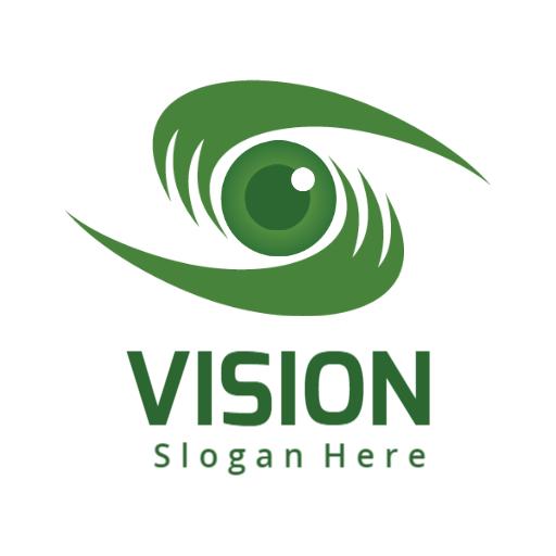 Creative Green Eye Design Representing Vision Concept Logo Template