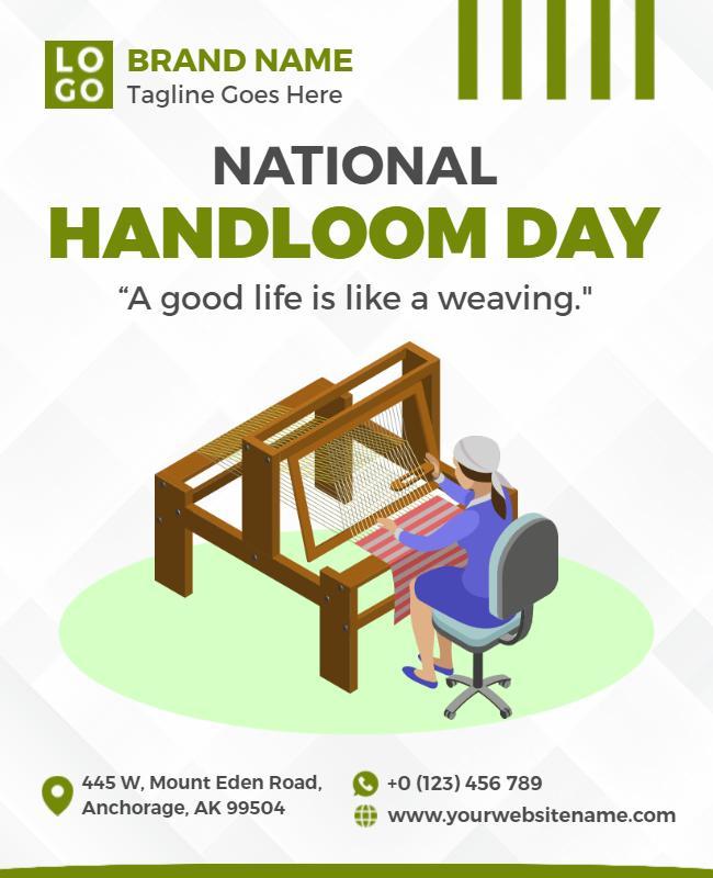 Creative Green Handloom Day Celebration Poster Template