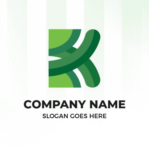 Creative Green K Letter Design Emphasizing Nature Inspired Logo Template