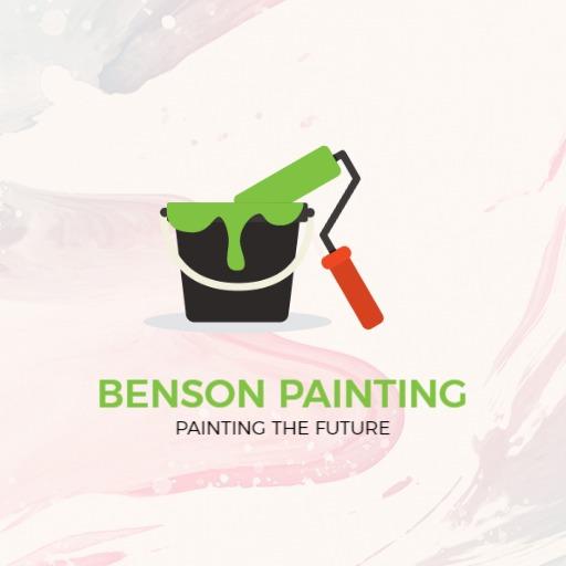 Creative Green Paint Roller in Bucket For Professional Painting Logo Template