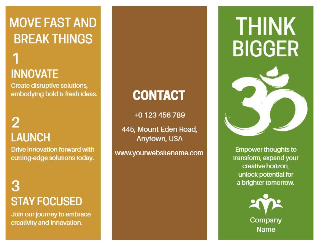 Creative Growth Mindset Innovation Journey Brochure Template