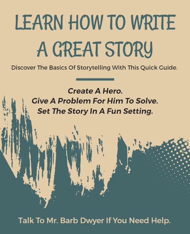 Creative Guide to Writing Engaging Stories Poster Template