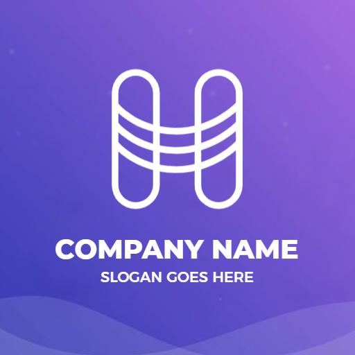 Creative H Letter Design with Modern Abstract Shapes Logo Template