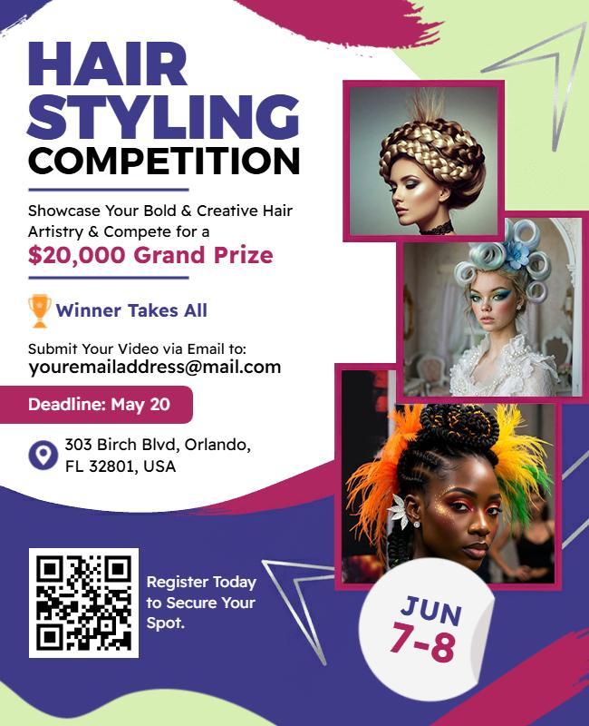 Creative Hair Styling Competition Event Flyer Template