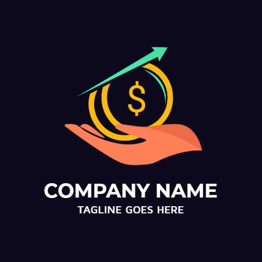 Creative Hand Holding Dollar Sign Representing Finance Growth Logo Template