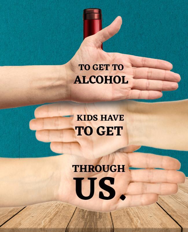 Creative Hands Symbolizing Alcohol Awareness Campaign Poster Template