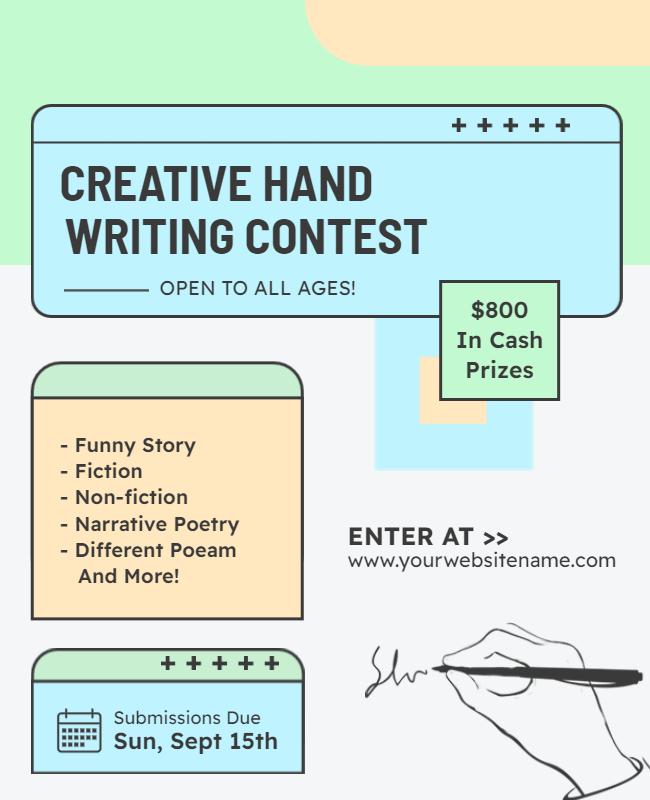 Creative Handwriting Contest Event Flyer Template