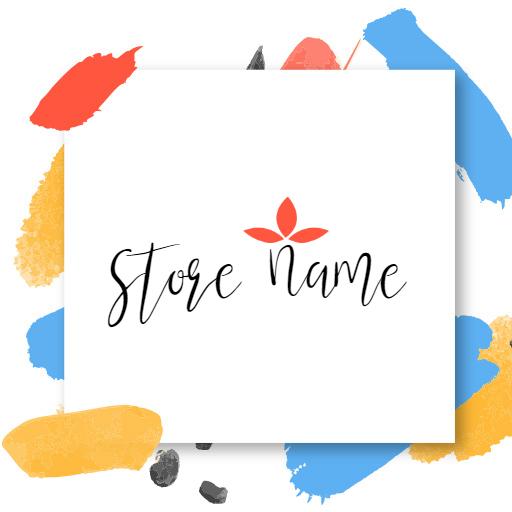 Creative Handwriting Design with Colorful Background Logo Template