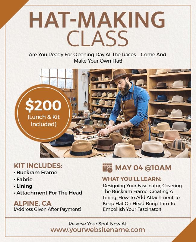 Creative Hat-Making Class Advertisement Flyer Template