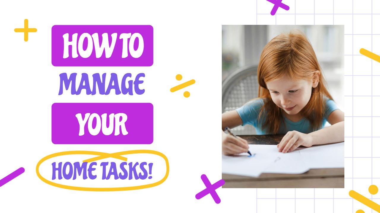 Creative Home Task Management Learning YouTube Thumbnail Template