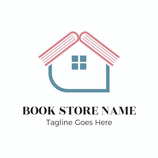 Creative House Design with Open Books Welcoming Readers Logo Template