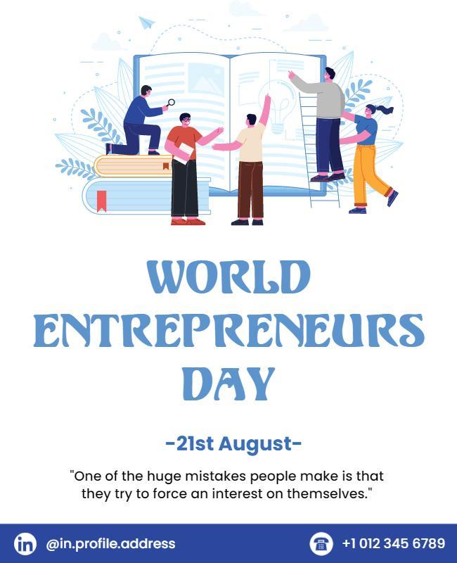Creative Illustration for World Entrepreneurs Day Poster Template