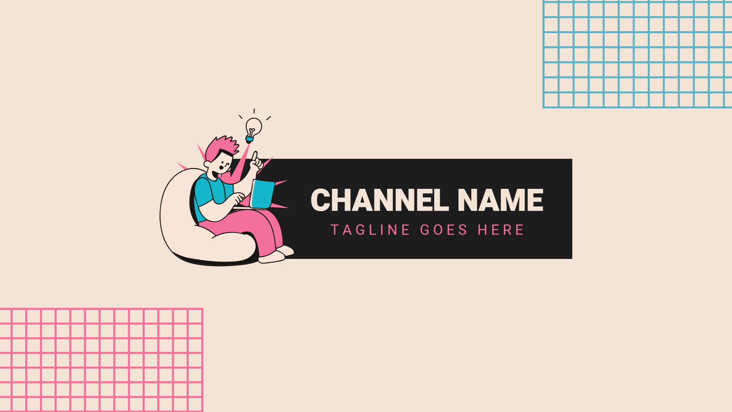 Creative Illustrative Design with Playful Colors YouTube Banner Template