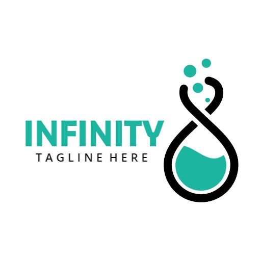 Creative Infinity Symbol with Aqua Elements Representing Innovation Logo Template