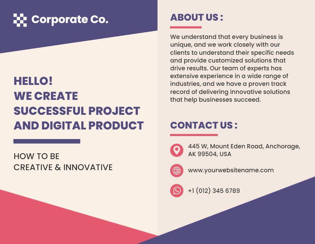 Creative Innovative Solutions for Corporate Projects Brochure Template