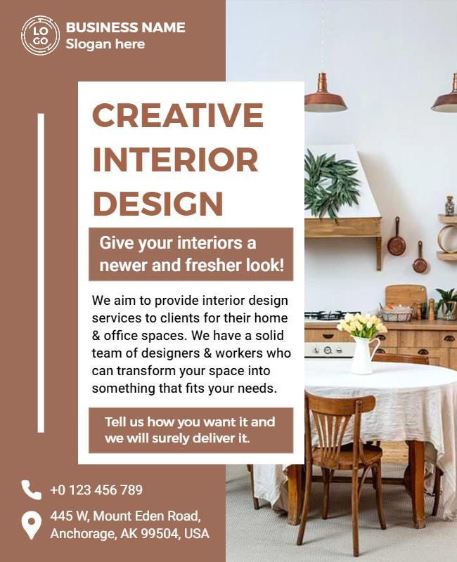 Creative Interior Design Service Flyer Template