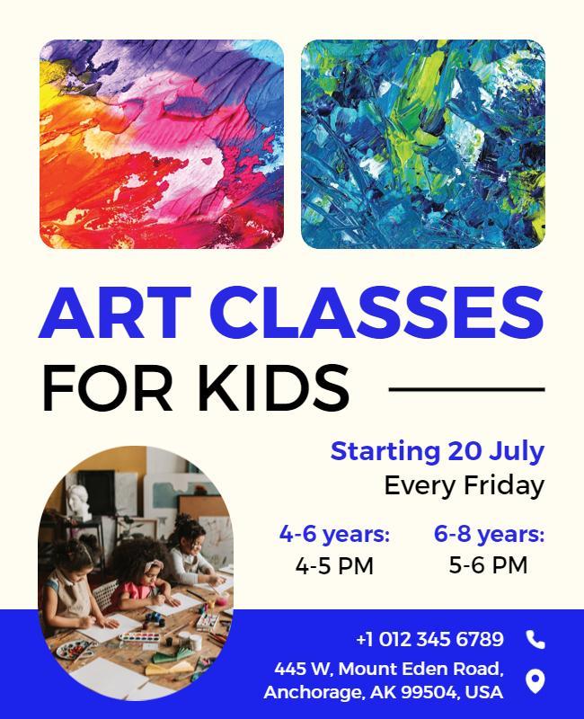 Creative Kids Art Classes Flyer Template