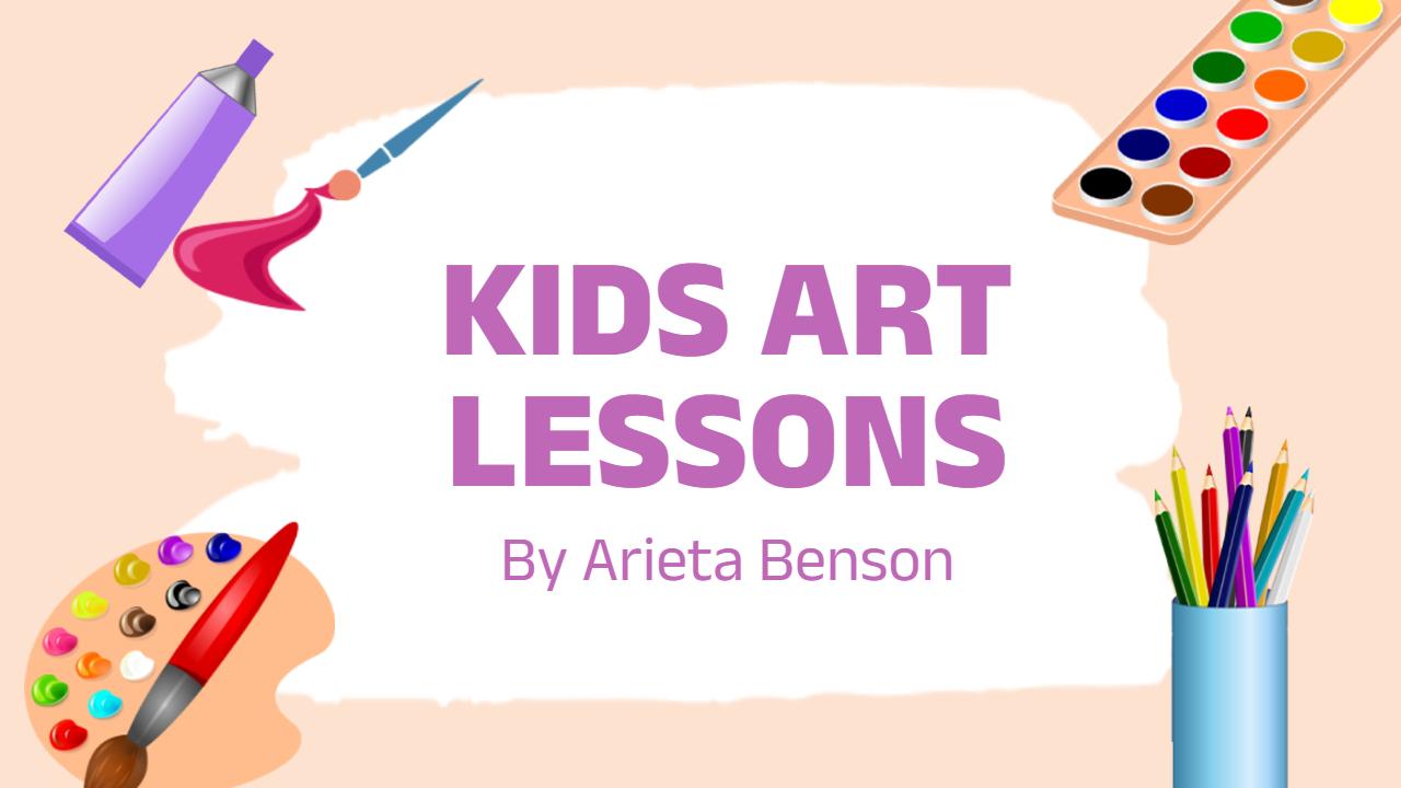 Creative Kids Art Lessons Tutorial Trending YouTube Thumbnail Template