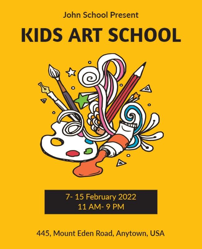 Creative Kids Art School Event Flyer Template